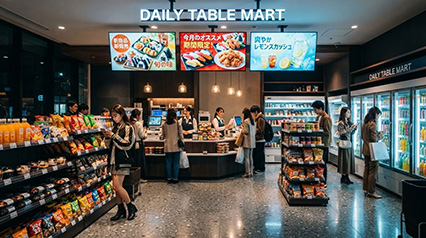 コンビニエンスストアの売り場